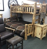 Rustic log Aspen Twin/Queen Bunk Bed