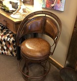 Artisans Swivel Leather & Metal Bar Stool 30"