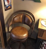 Artisans Swivel Leather & Metal Bar Stool 30"