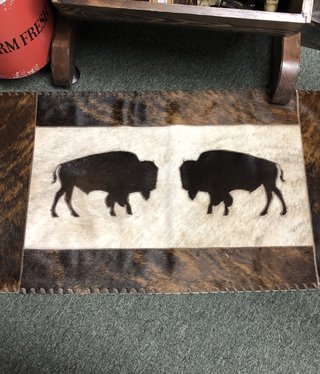 Gaucho 2 Buffalos Cowhide Rug 20x40