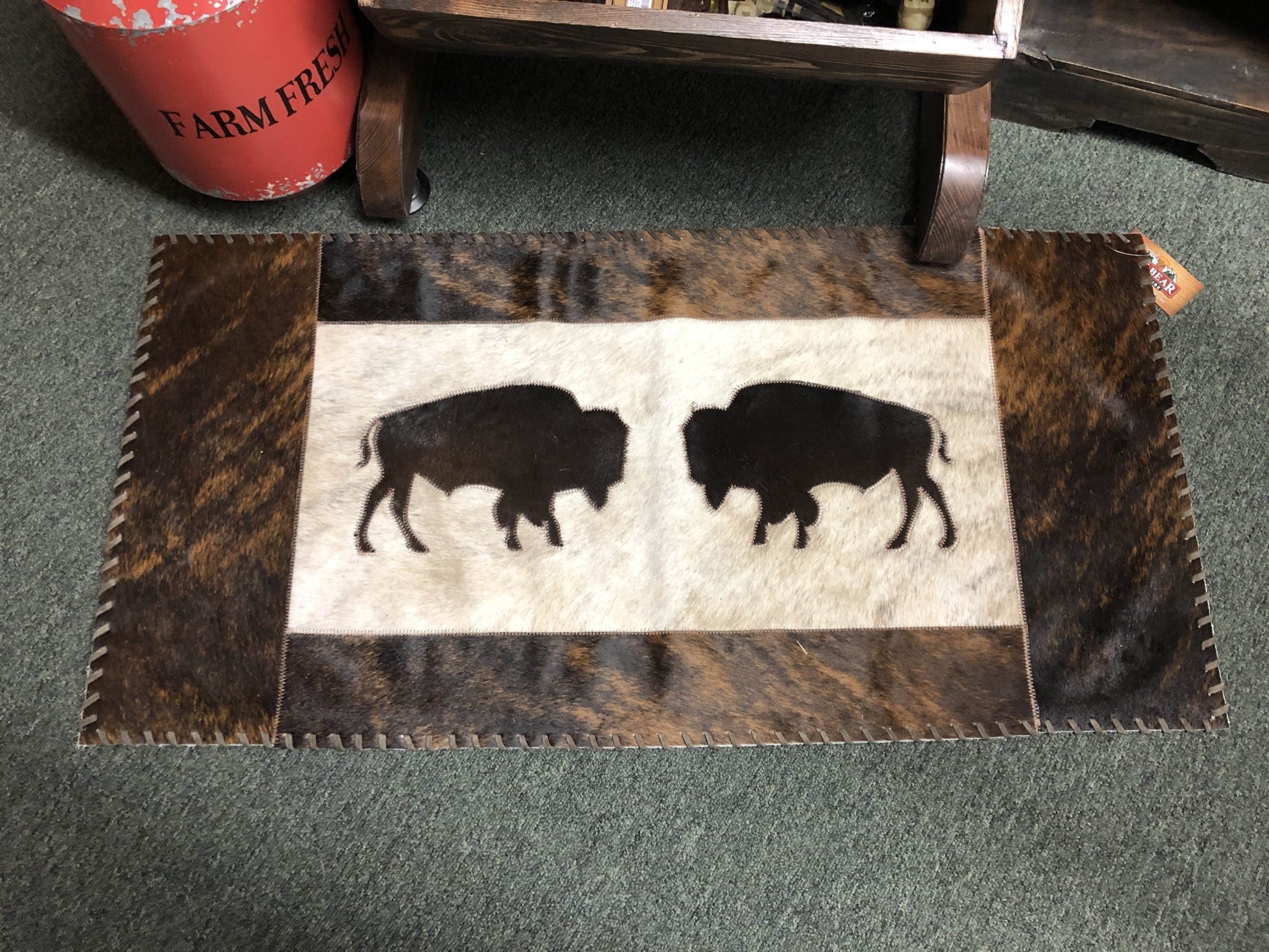 Gaucho 2 Buffalos Cowhide Rug 20x40