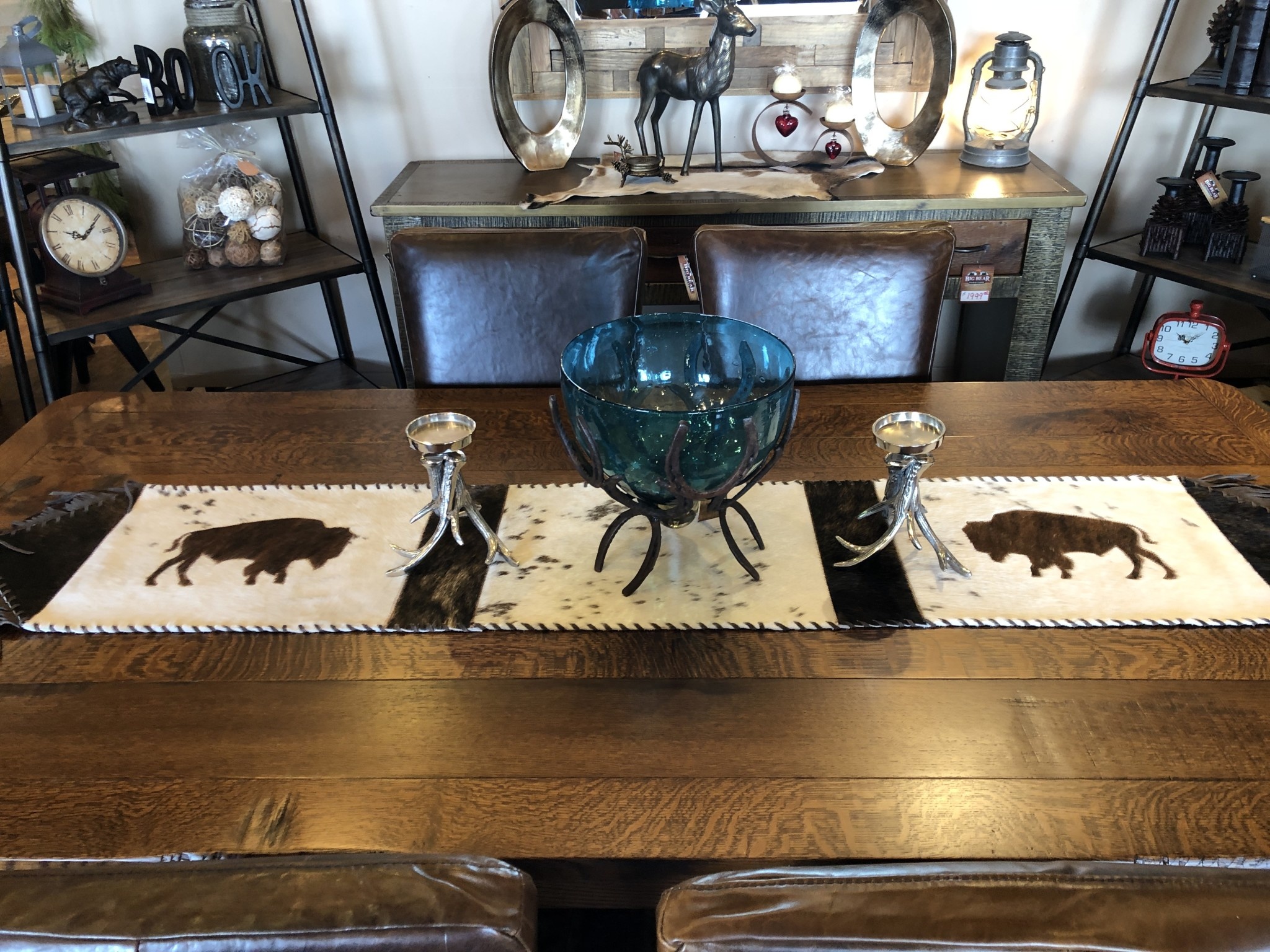 Gaucho Large Buffalo Cowhide Table Runner 7' x 14"
