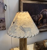 Rustic log 19" Lampshade with Scene