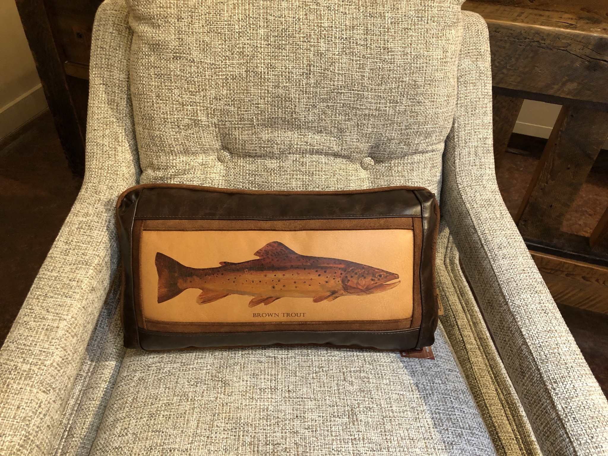 Sweetwater Trading Co Brown Trout Lumbar Pillow