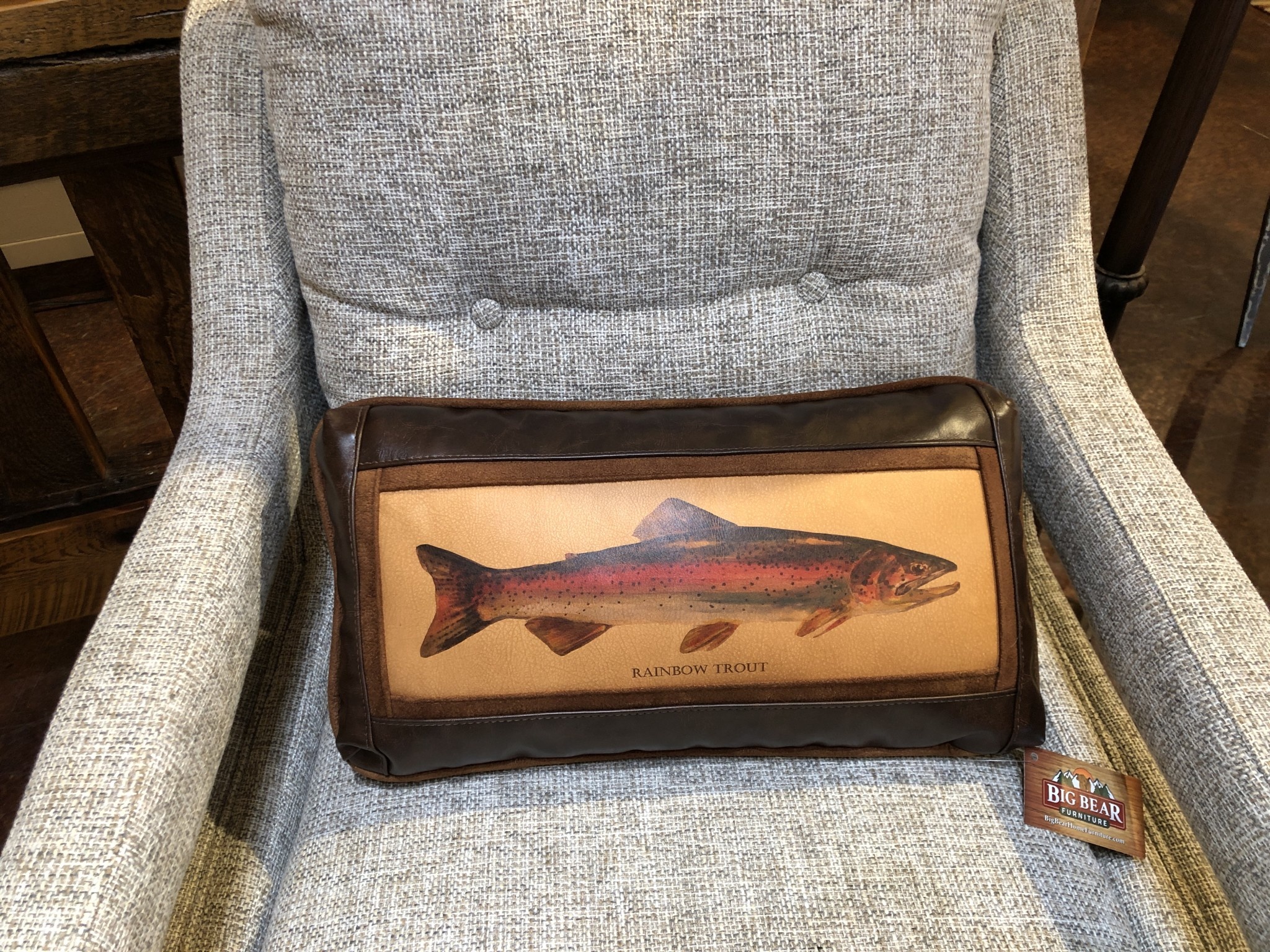 Sweetwater Trading Co Rainbow Trout Lumbar Pillow