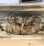 MCE Industries Rustic Entryway Storage Bench w/Back (artwork)