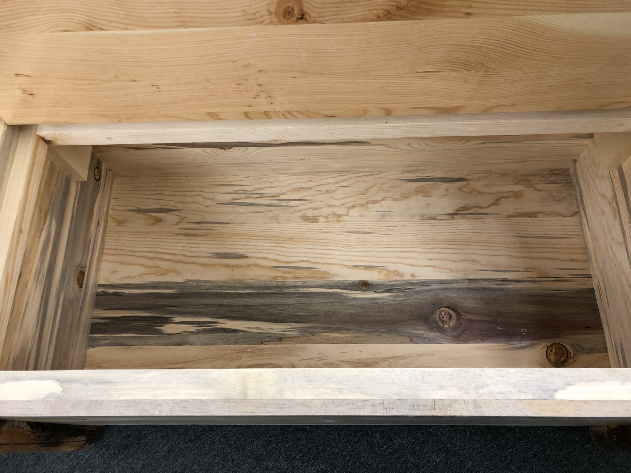 MCE Industries Rustic Entryway Storage Bench w/Back (artwork)