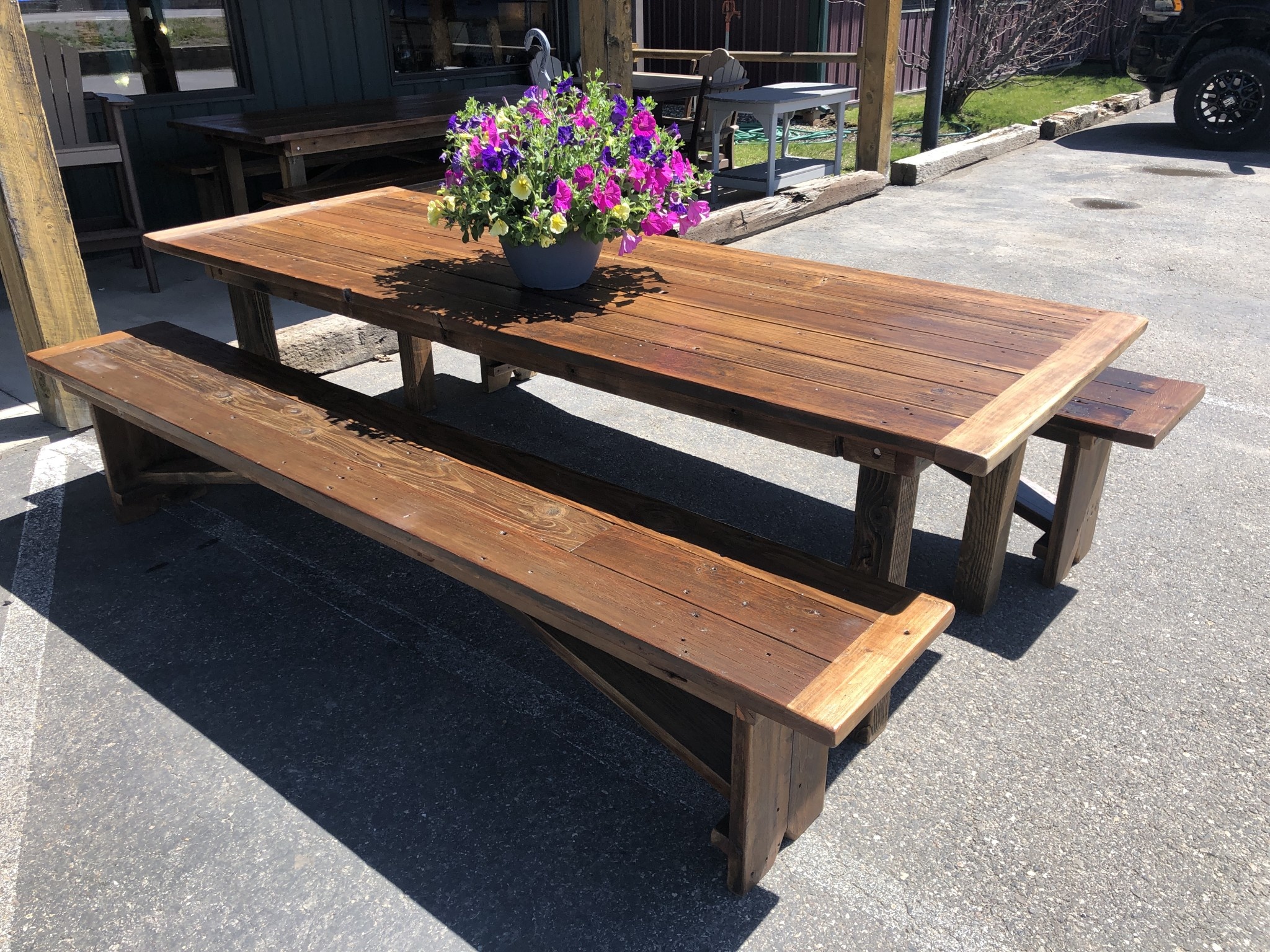 Stevenz Company 9' Reclaimed Redwood Harvest Table