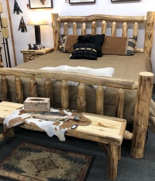 Rustic log Aspen KING Bed - Timberland