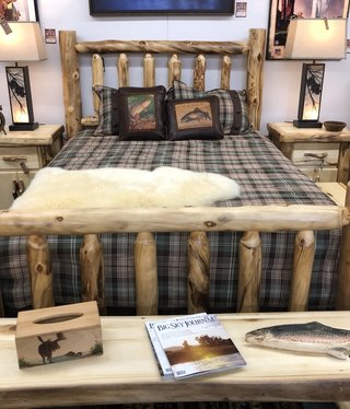 Rustic log Aspen Queen Bed