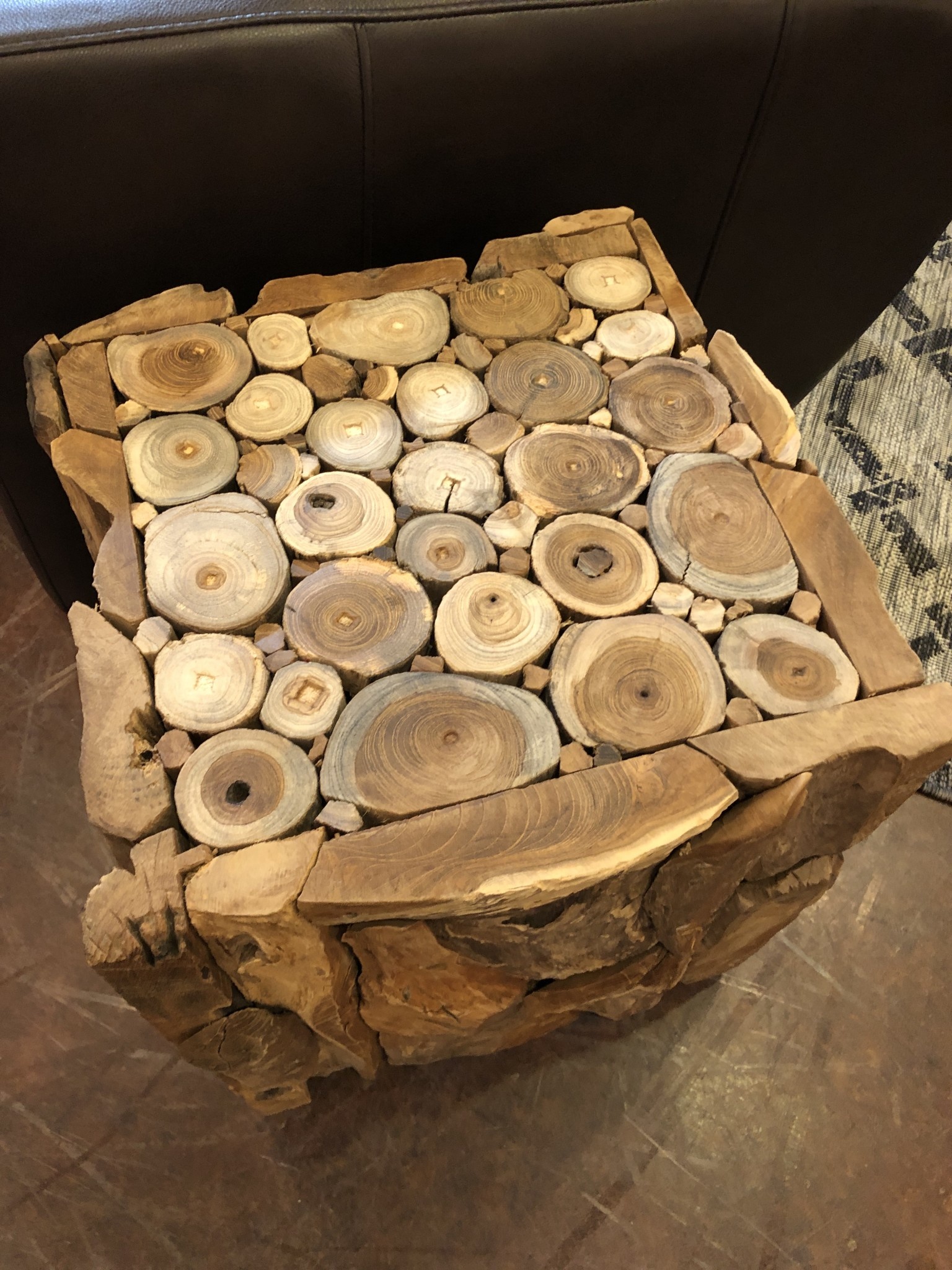 Uttermost Teak Root Bunching Cube/End Table 17x17x19
