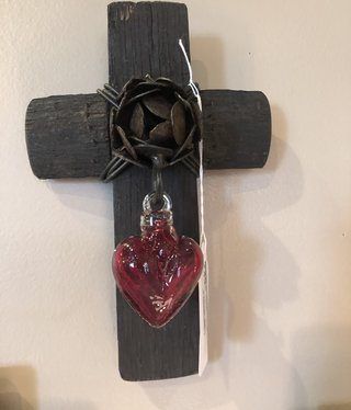 Artisans Tequila Stave Cross w/Heart - Small