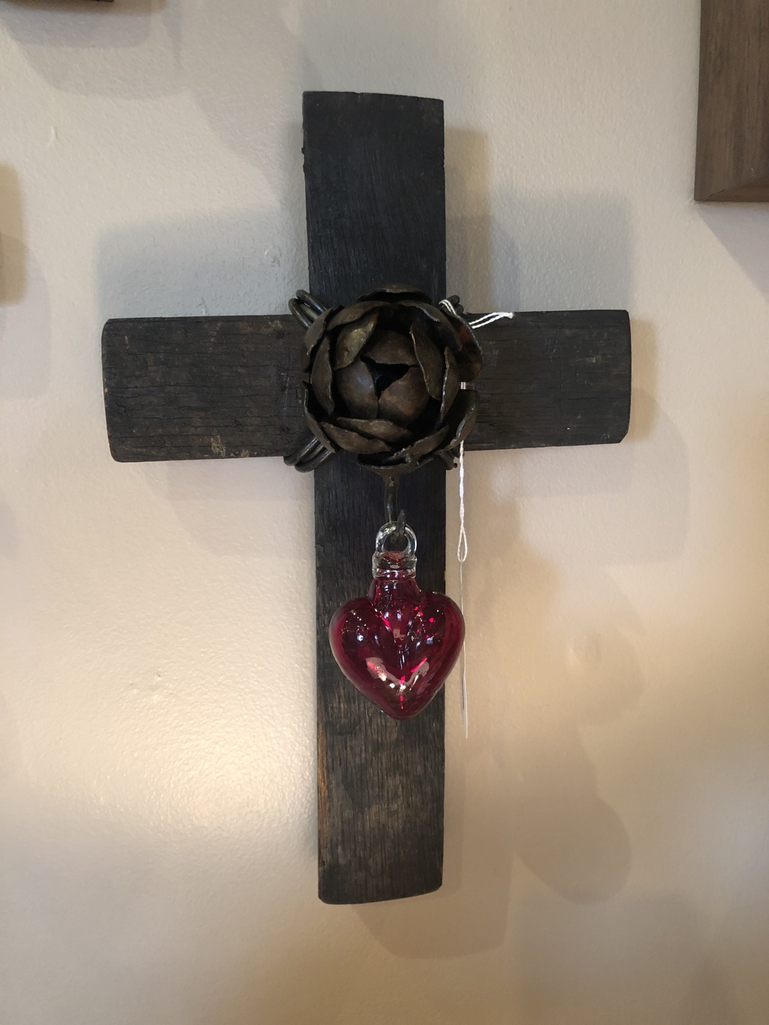 Artisans Tequila Stave Cross w/Heart - Large