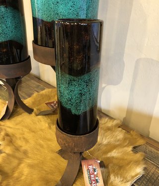 Artisans 4" Glass Cylinder w/Iron Base