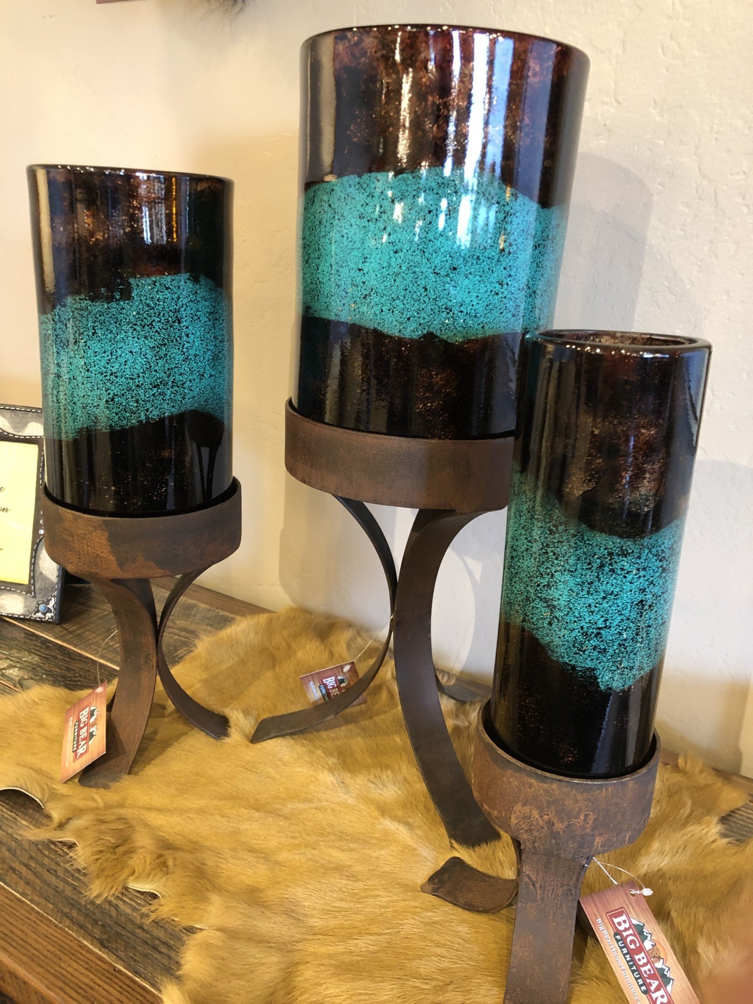 Artisans 6" Glass Cylinder w/Iron Base