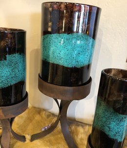Artisans 8" Glass Cylinder w/Iron Base
