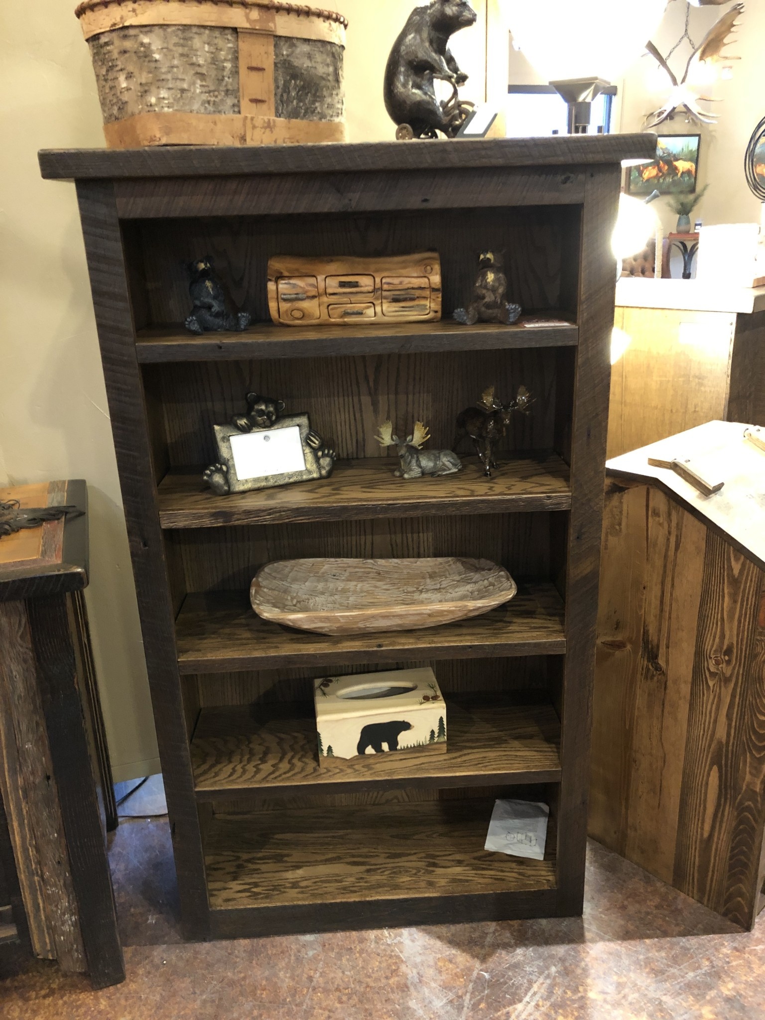 Urban Barnwood 60" Barnwood Book Shelf 36x60x13.5