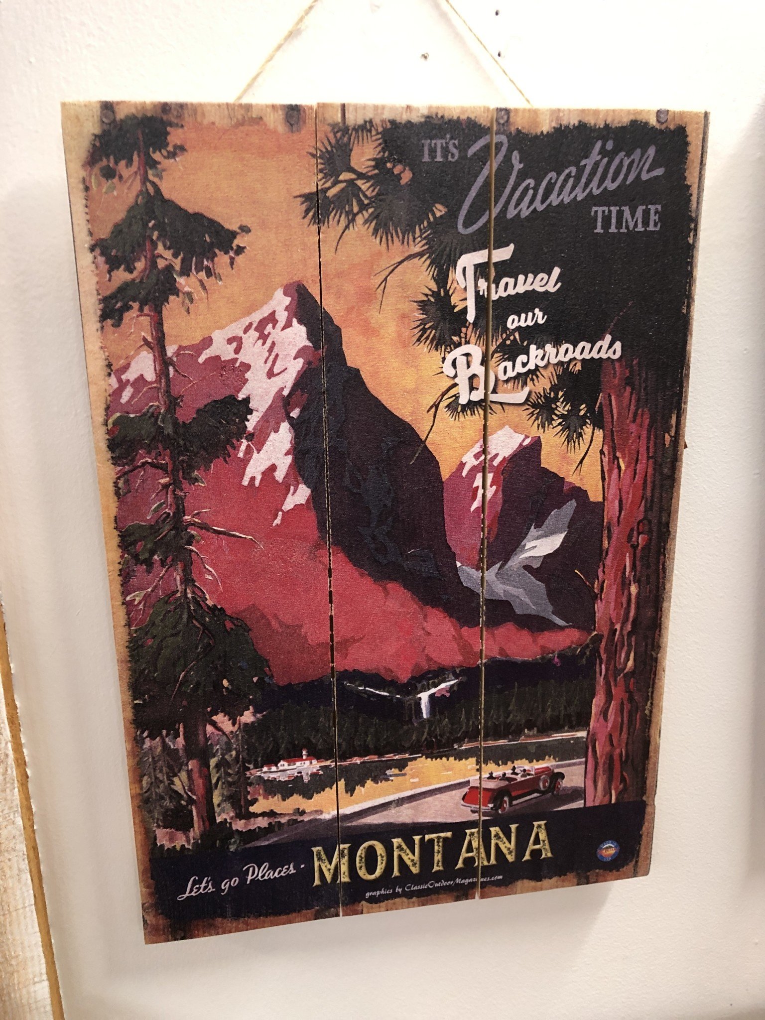 Classic Outdoor Magazines #22 Vacation Time 14x20 Wood Sign
