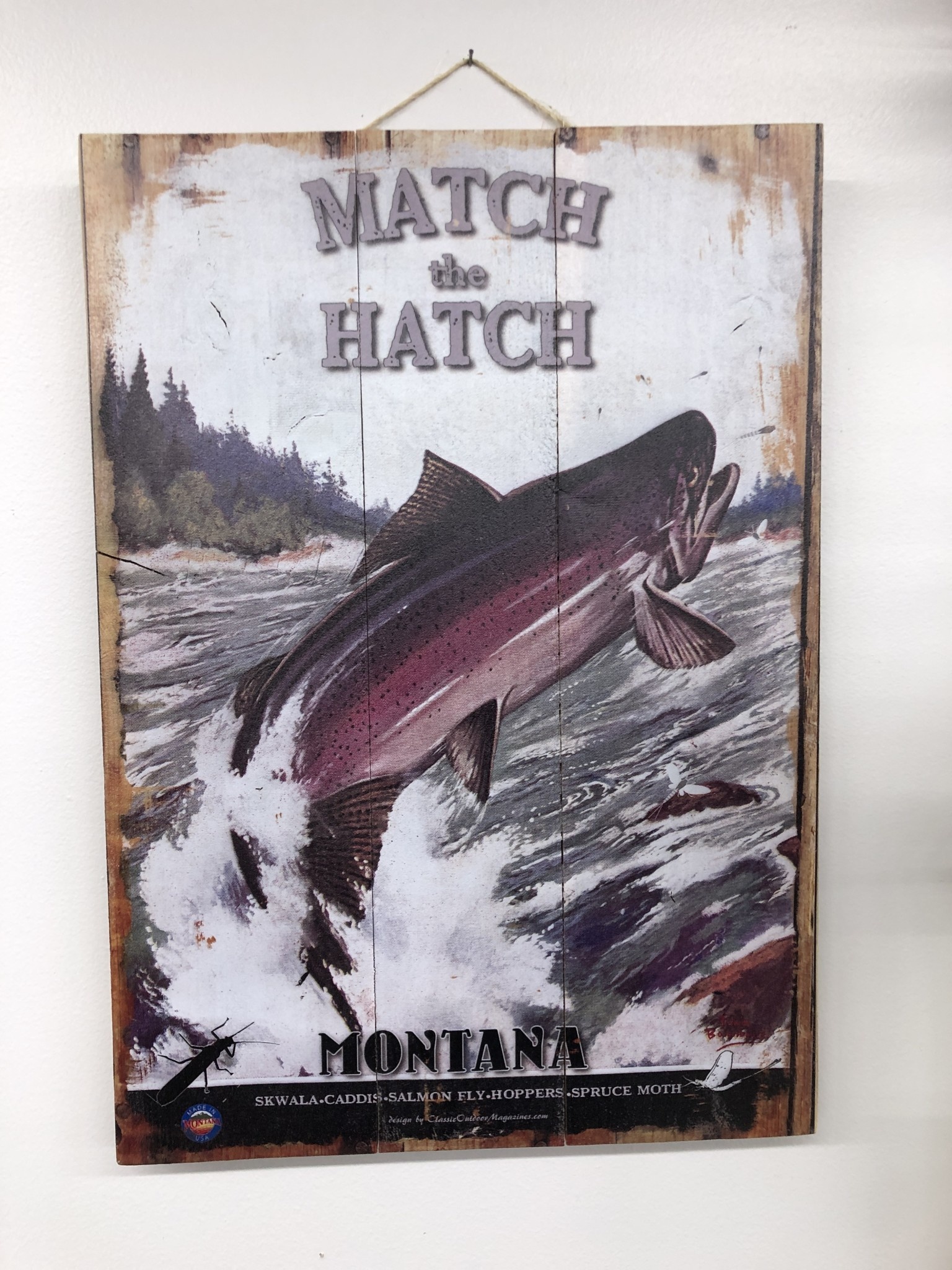 Classic Outdoor Magazines #4 Match the Hatch 12x18 Wood Sign