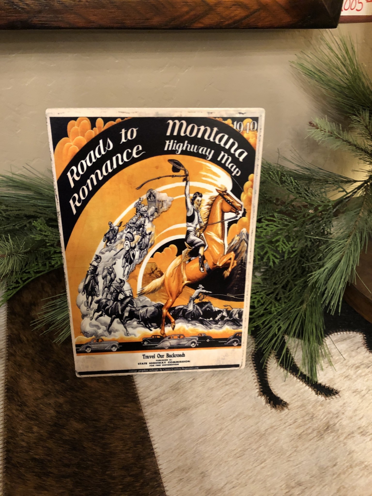 Classic Outdoor Magazines #28 1940 Montana Map 6x9 Table Topper
