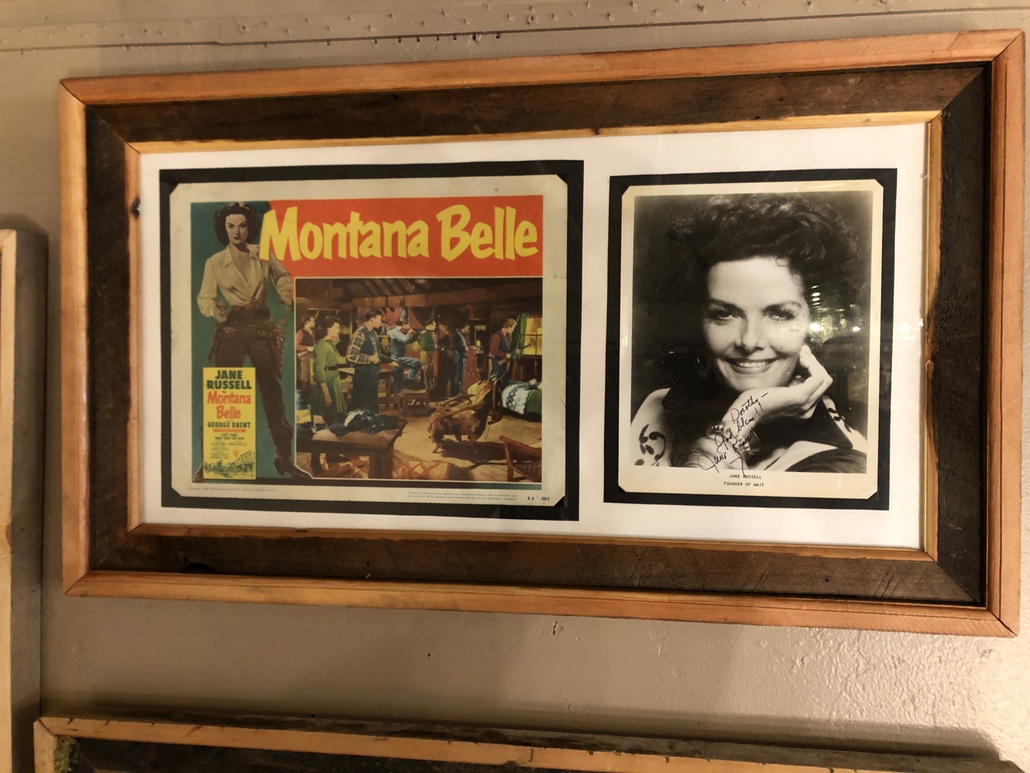 Jerry Curtis "Montana Belle" Movie Poster & Signed Jane Russell Photo 31x18