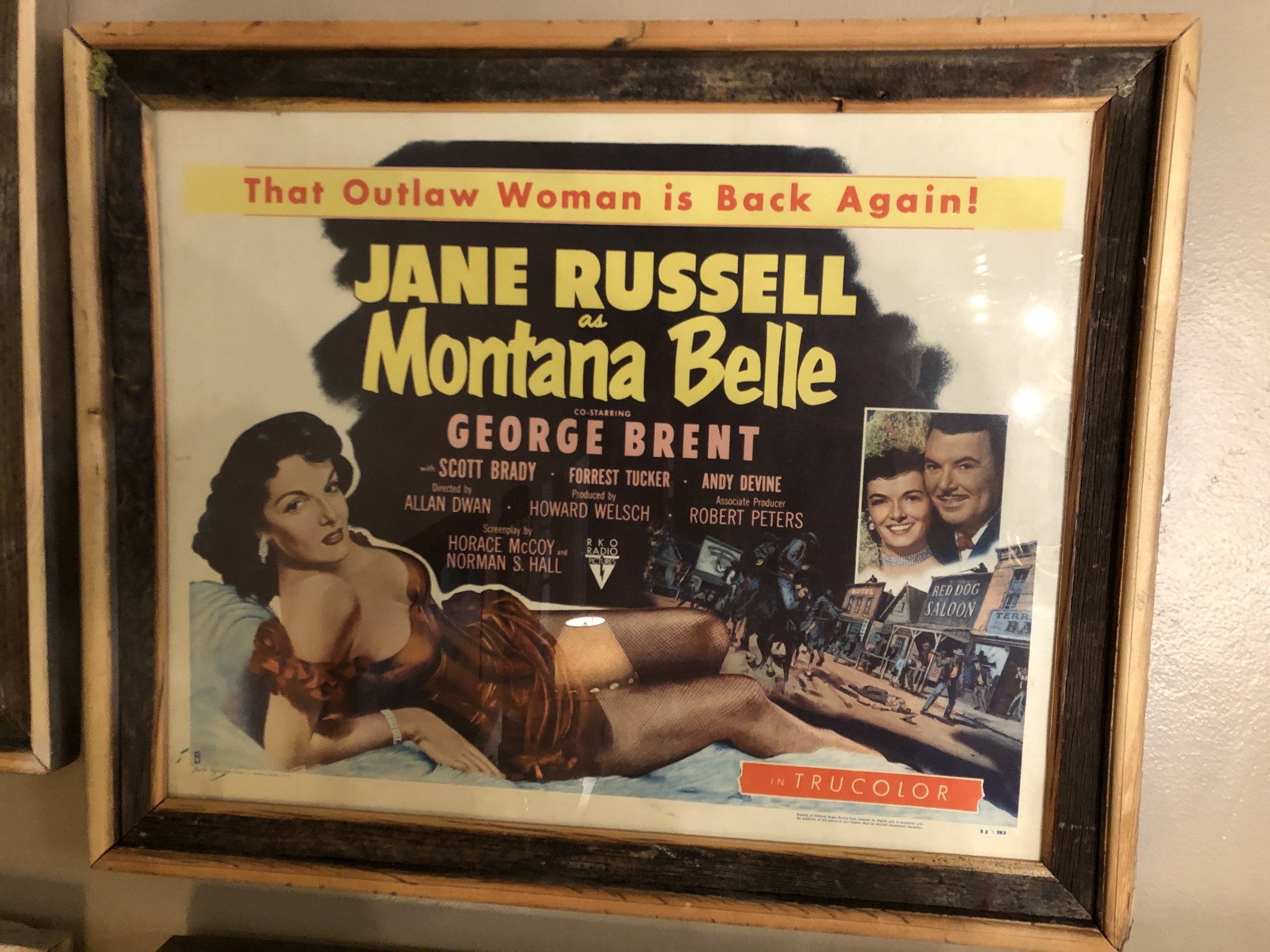 Jerry Curtis "Montana Belle" Old Movie Poster 32x26