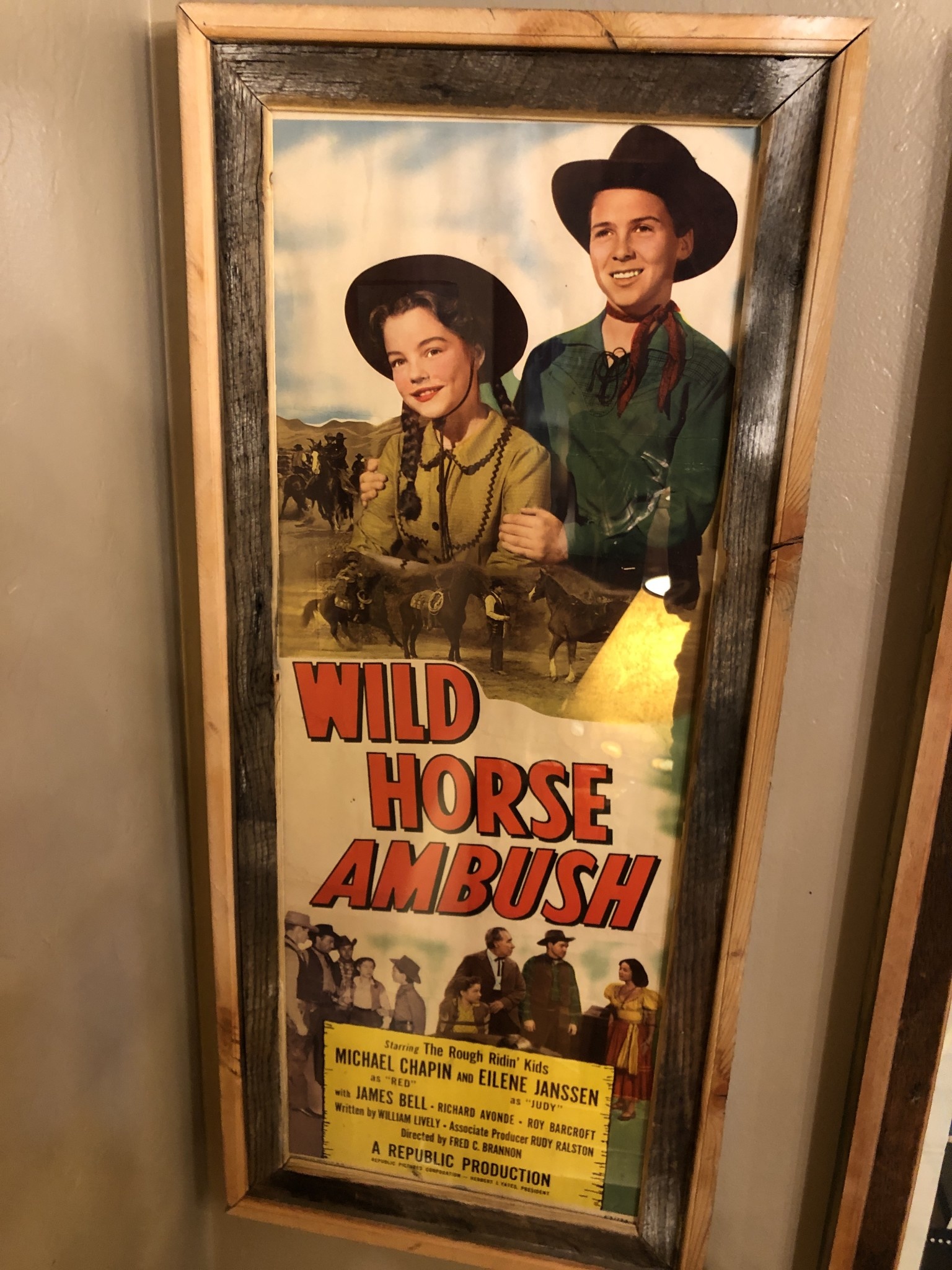 Jerry Curtis "Wild Horse Ambush" Old Movie Poster 18x40