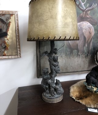 Crestview Bear Family Table Lamp (Round Shade)