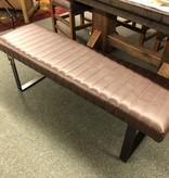 Crestview Rutledge Leather Bench 52x15x18