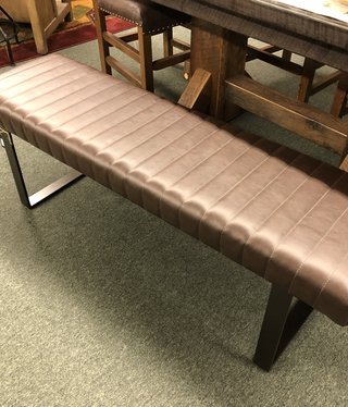 Crestview Rutledge Leather Bench 52x15x18
