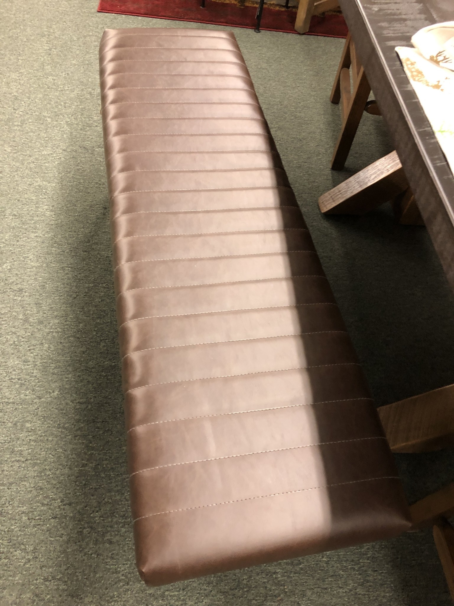 Crestview Rutledge Leather Bench 52x15x18