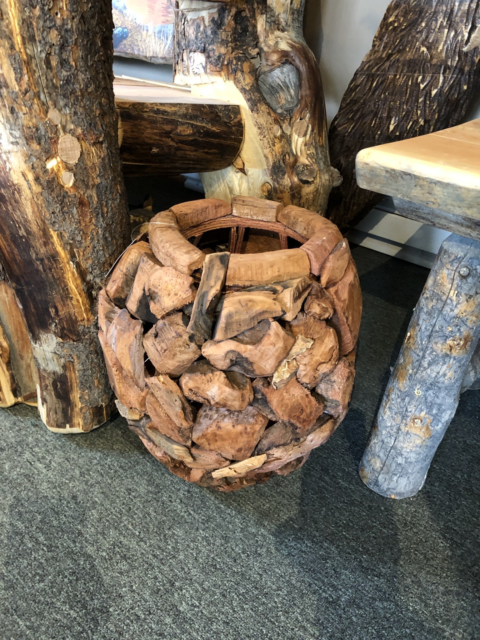 D&W Silks Large Wooden Root Ball Planter*****