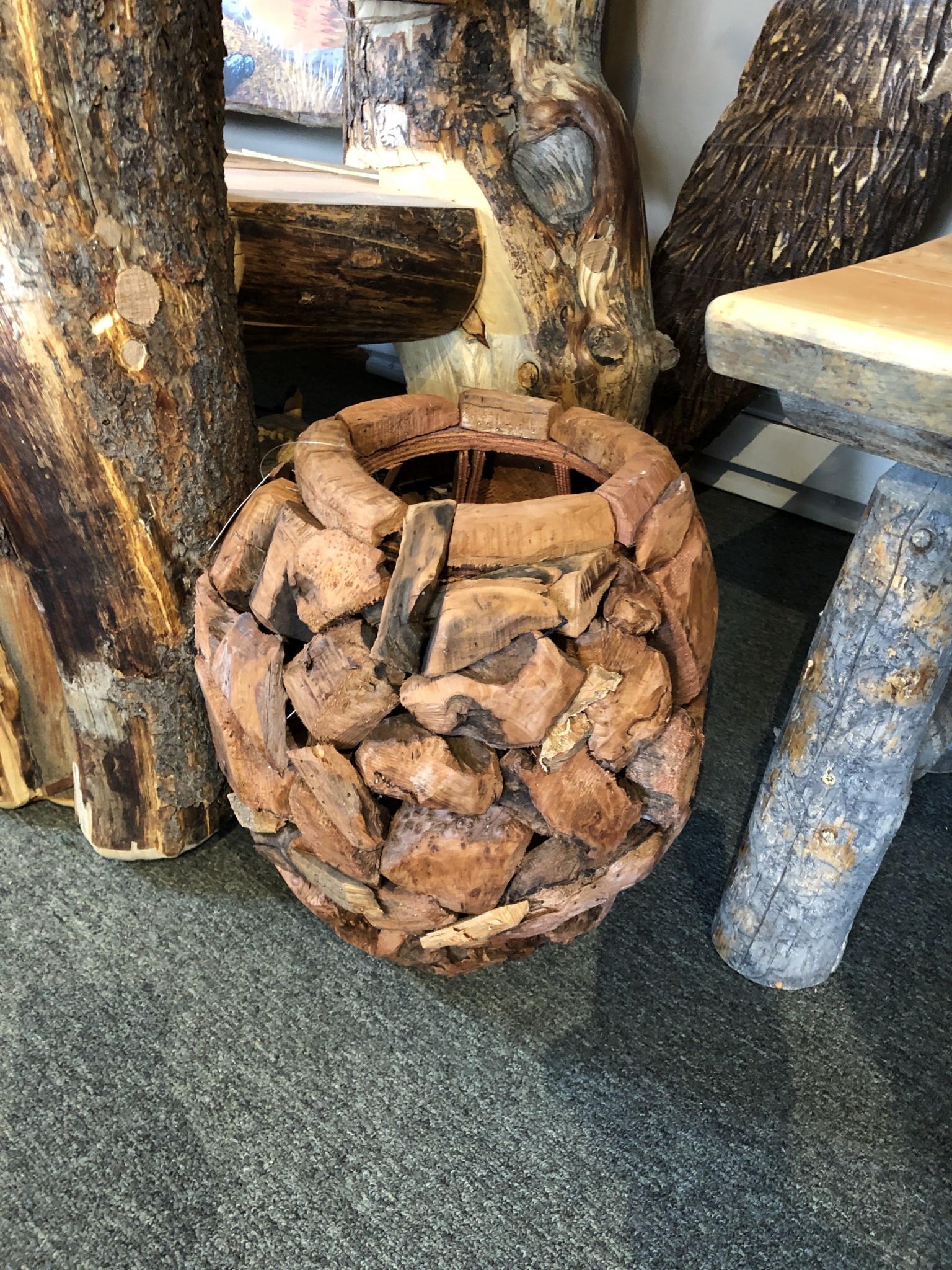 D&W Silks Large Wooden Root Ball Planter***D