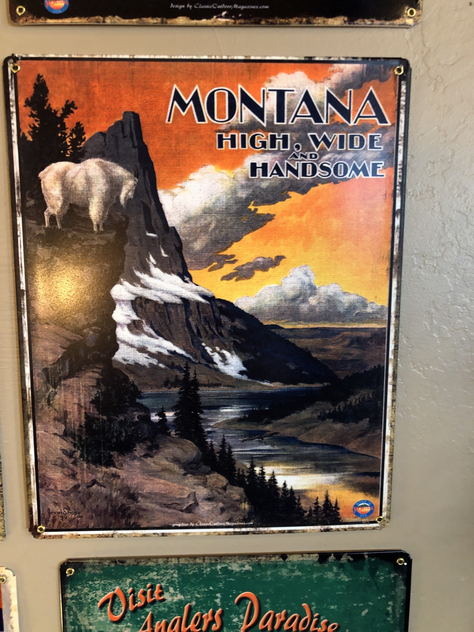 Classic Outdoor Magazines #7 Montana High, Wide & Handsome 12x15 Metal Sign