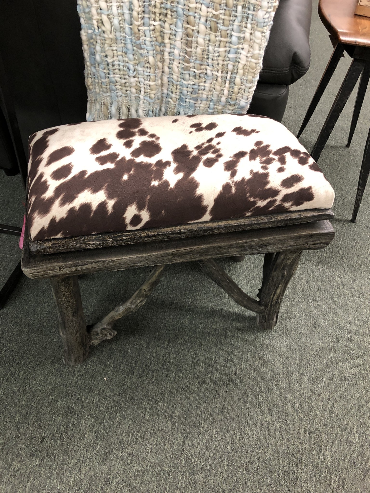 Uttermost Chavi Faux Cowhide Small Bench