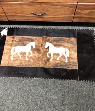 Gaucho 2 Horses Cowhide 20x40 Rug