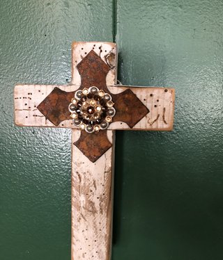 Artisans White Cross w/Bling Concho-One of a Kind****