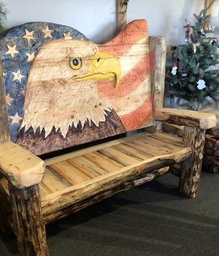 MCE Industries Handcarved Log Bench