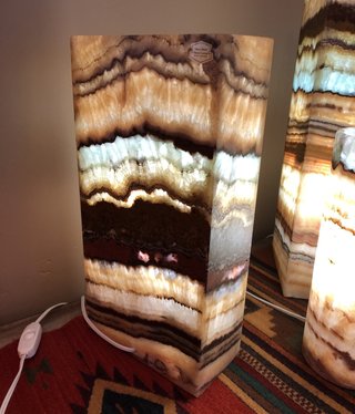 BS Trading 157 Rectangle Onyx Lamp 16x8x4