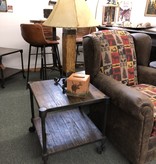 HTD Industrial Teak Side Table 22x22x22*****