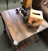 HTD Industrial Teak Side Table 22x22x22*****