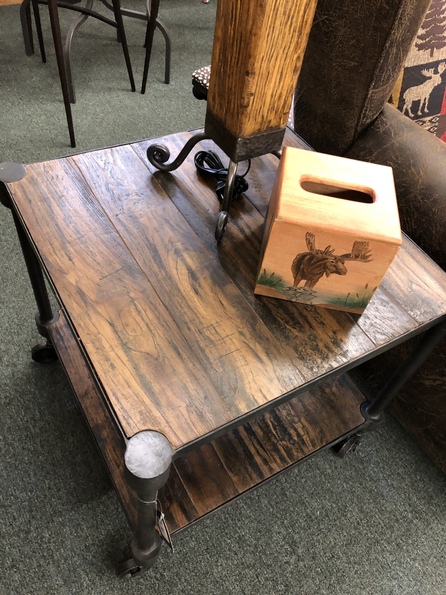 HTD Industrial Teak Side Table 22x22x22*****