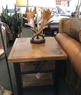 Yellowstone Yellowstone Dutton 1 Dwr Side Table w/shelf 25Hx24Wx24D