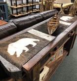 Gaucho Large BEAR Cowhide Table Runner 7' x 14"