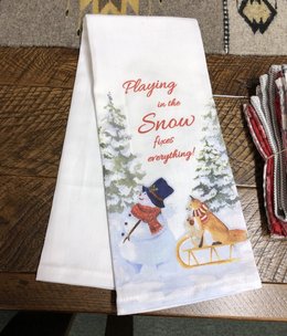 Park Design Snowman/Sled/Fox/Bunny Dishtowel