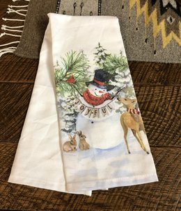 Park Design Snowman /Deer/Rabbits Dishtowel