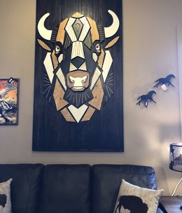 Co-Sequoya Hagestad Handcrafted Buffalo Art (Local Artist)
