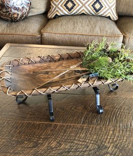 Mexican Country Wood Bowl Laced & Waxed 20"L