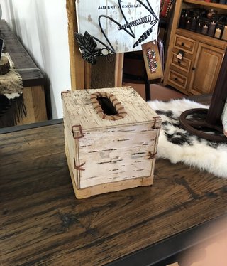 Dalin Enterprises Birch Bark CUBE Kleenex Box 6x6x6 Dalin Enterprises Birch Bark CUBE Kleenex Box 6x6x6