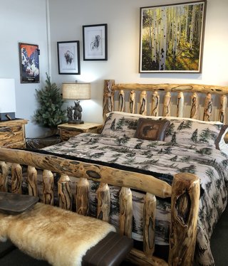 Rustic log Gnarly KING Bed